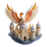 Majestic Bird Palace 3D Render of Fantasy Architecture png
