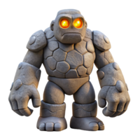 magnificent abstract Stone Golem 3D Render premium png