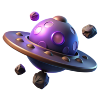 wonderful creative Cosmic Craft Spaceship Navigating Asteroid Field authentic png