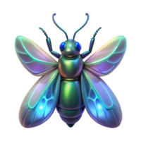 serene rustic Iridescent 3D Insect Illustration high resolution png