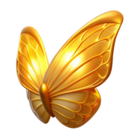 impressive traditional Golden Butterfly 3D Render authentic png