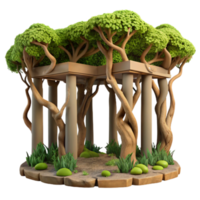 Enchanted Grove Pavilion A 3D Render of a Mystical Structure png