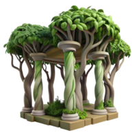 Enchanted Garden Pavilion Twisted Trees Columns png