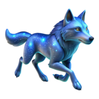 impressive artistic Celestial Wolf 3D Render original png