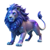 elegant vintage Cosmic Lion 3D Render high resolution png