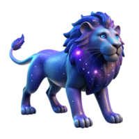 beautiful abstract Cosmic Lion 3D Render authentic png