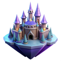 wonderful minimalist Fantasy Castle 3D Render authentic png