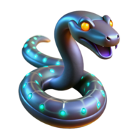wonderful creative Glowing Snake 3D Illustration genuine png