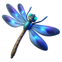 serene abstract Glowing Dragonfly 3D Render 4K png
