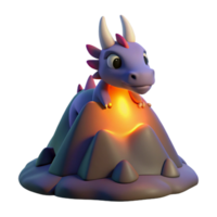 elegant abstract Cute Baby Dragon 3D Render high resolution png