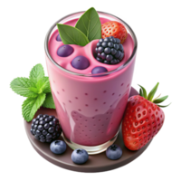 Berry Smoothie Recipe Delicious Blend of Strawberries, Blackberries, and Blueberries png