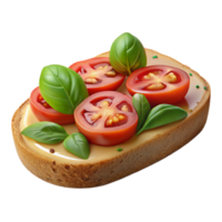 Tomato Basil Toast Simple, Delicious Recipe png