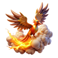 impressive classic 3D Render Fiery Phoenix Mythical Bird authentic png