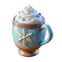 Winter Wonderland Hot Cocoa Festive Mug with Whipped Cream png
