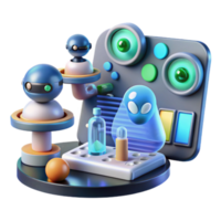 Futuristic Science Lab Robots, Experiments, and Alien Lifeforms png