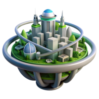 Eco-City Sustainable Urban Design Futuristic Architecture png