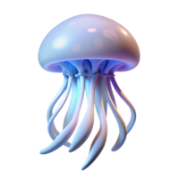 elegant rustic 3D Render of a Bio Luminescent Jellyfish 4K png