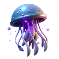 wonderful abstract 3D Render of a Luminous Jellyfish authentic png
