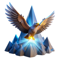 elegant traditional Majestic Eagle 3D Illustration high resolution png