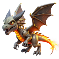 serene artistic Fiery Baby Dragon 3D Render 4K png