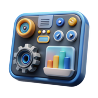 Data Control Panel 3D App Interface Design png