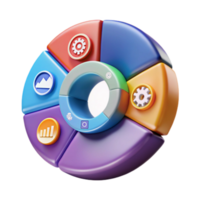 Data Visualization Colorful Segmented Chart with Icons png