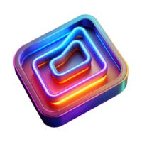serene modern Neon Glow 3D Abstract Background authentic png