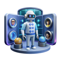 AI Robot Managing User Profiles and Data png