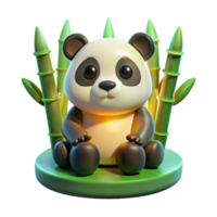 serene artistic Adorable Panda 3D Render high quality png