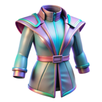 Iridescent Long Jacket 3D Model png