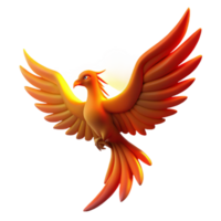 vibrant abstract 3D Render Fiery Phoenix Illustration authentic png