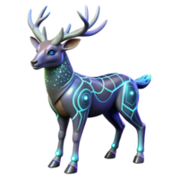 wonderful abstract Cybernetic Deer 3D Render authentic png