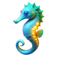 magnificent artistic Glowing Seahorse 3D Render of Aquatic Life premium png