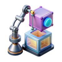 Automated Cube Transfer System Robotic Arm and Container png