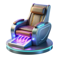 Futuristic Massage Chair with Illuminated Footrest png