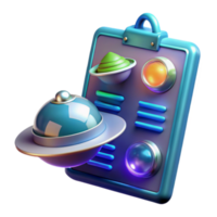 Futuristic Control Panel with UFO and Glowing Buttons png