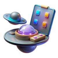 Futuristic Spaceship Interface 3D Render png