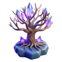 impressive abstract Glowing Crystal Tree 3D Render high resolution png