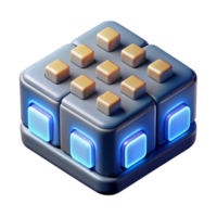 Modular 3D Puzzle Interactive Blocks, Luminescent Design png