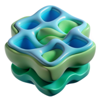 Abstract 3D Render Interlocking Organic Forms png