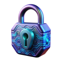 Cybersecurity Advanced Encryption Digital Lock Technology png