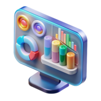 Data Visualization Charts, Graphs KPIs on Desktop png