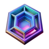 beautiful rustic 3D Neon Hexagon Abstract Background authentic png