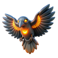 beautiful artistic 3D Render of a Mechanical Bird authentic png