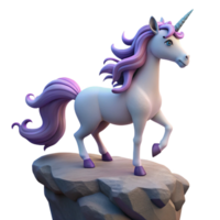 impressive artistic 3D Render of a Unicorn on a Rock authentic png