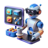 Robot Educator AI-Powered Virtual Learning png