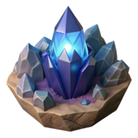 impressive rustic Glowing Crystal Cluster 3D Render premium png