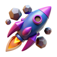 Rocket Launch Space Exploration, Asteroid Field, Cosmic Journey, 3D Render, Adventure, Galaxy Travel, Starship, Celestial Bodies, Nebula, Flight png