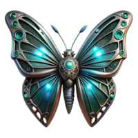 beautiful rustic Cybernetic Butterfly 3D Render high resolution png