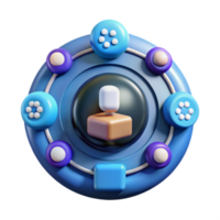 3D Abstract Network Connections and Integration png